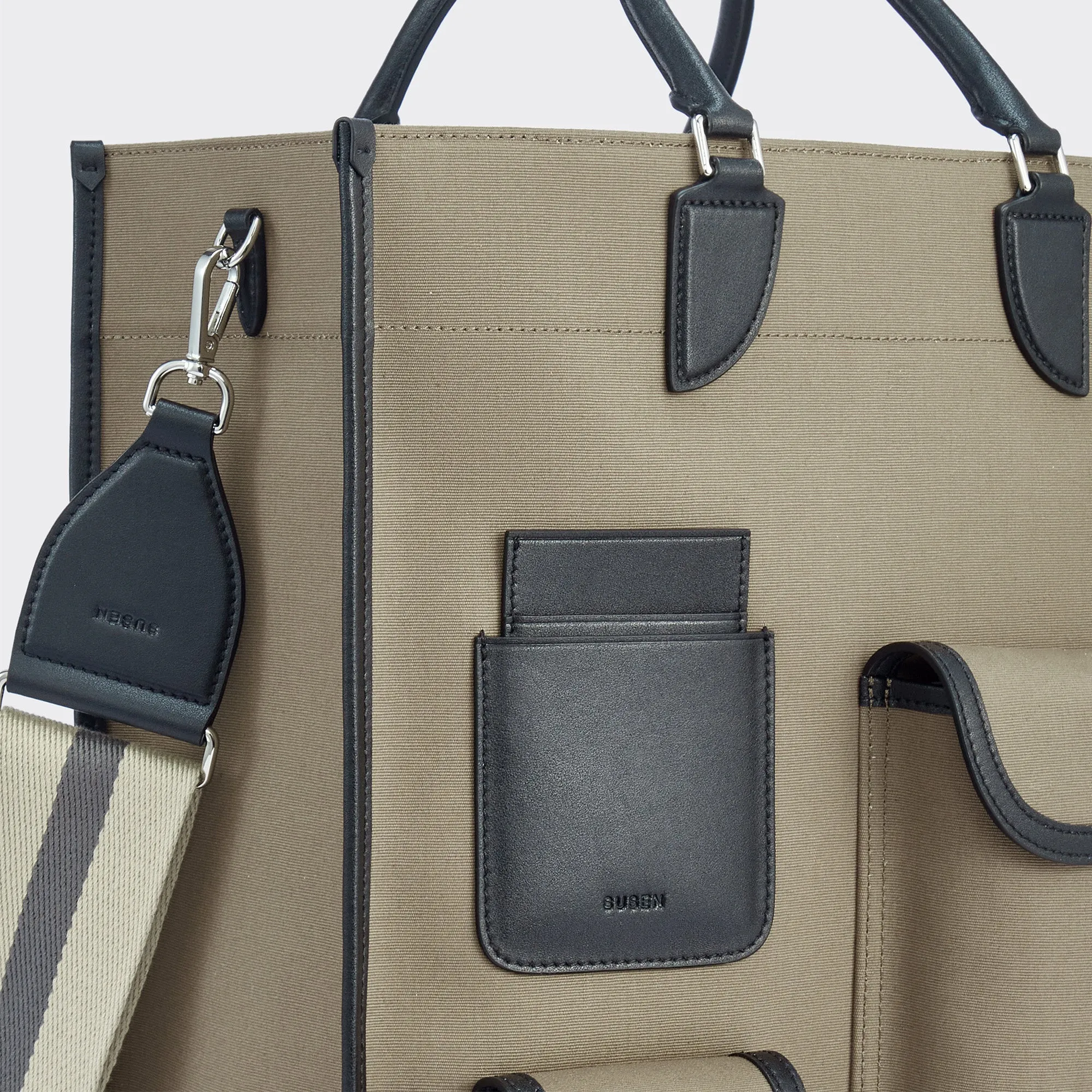 Gabriel Vertical Edition Small Size Canvas Tote- Mocha