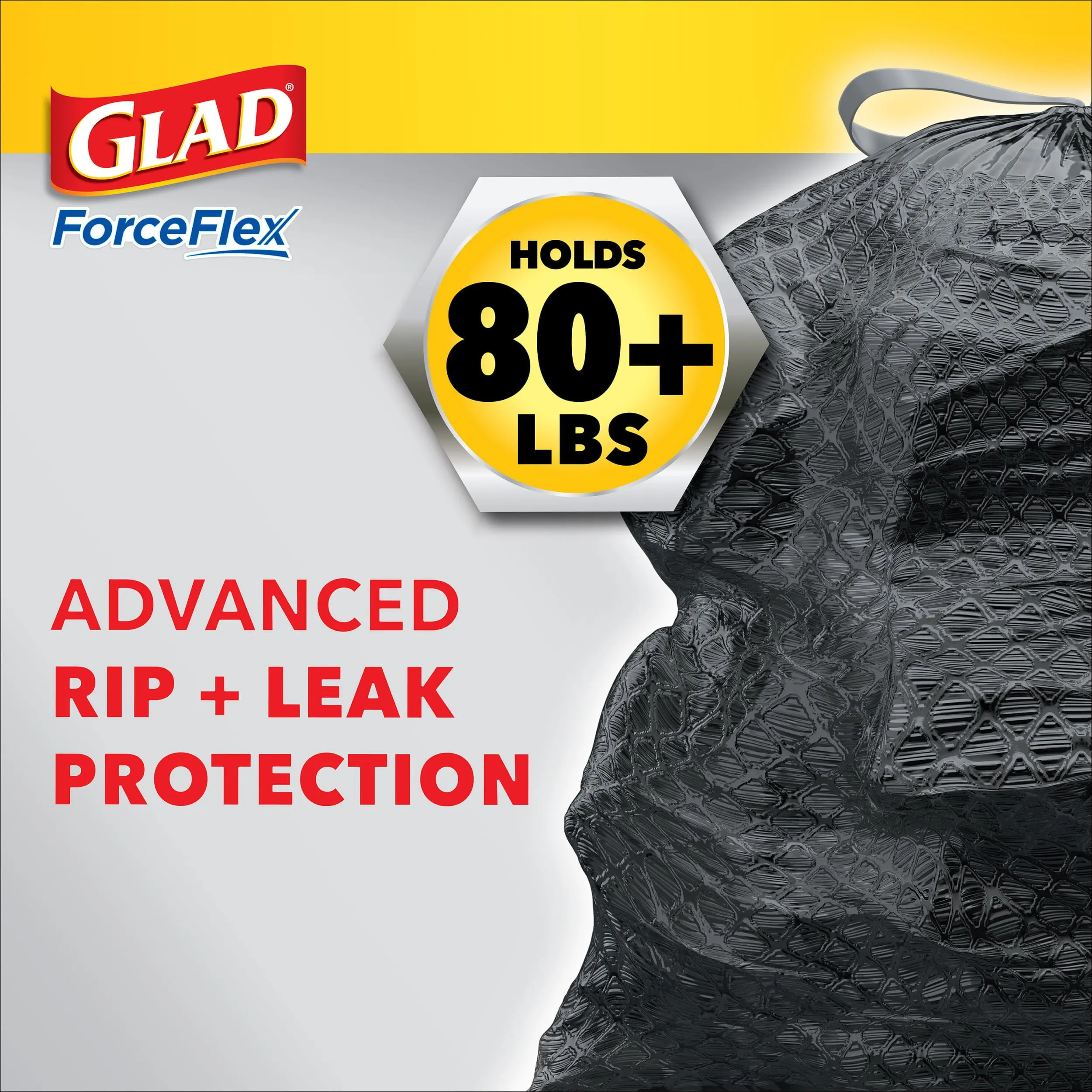 Glad Clorox ForceFlex 30-Gal Drawstring Trash Bags, Mountain Air, 40 Bags