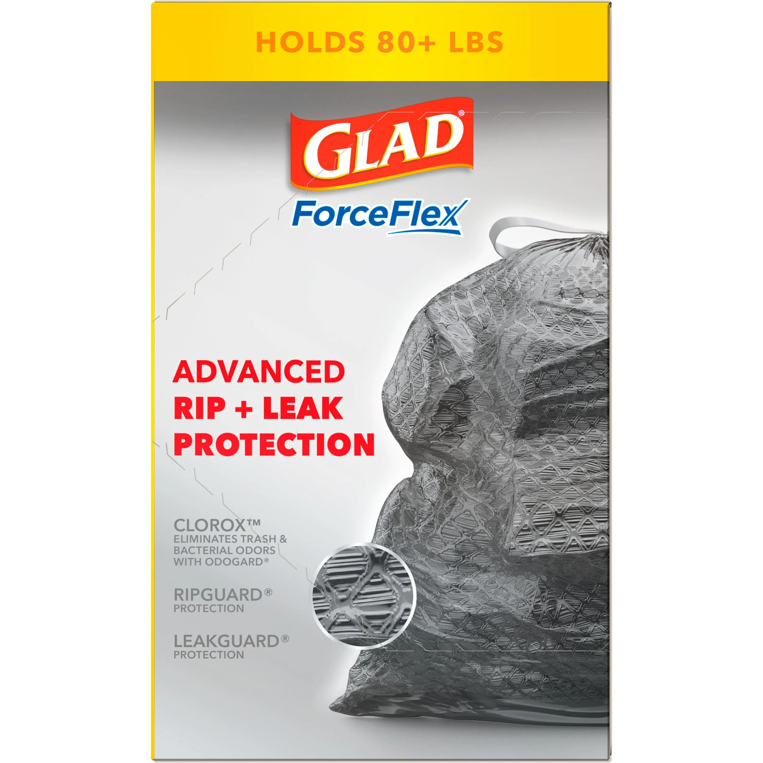 Glad Clorox ForceFlex 30-Gal Drawstring Trash Bags, Mountain Air, 40 Bags