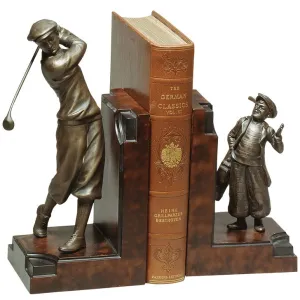 Golfer & Caddy Bookends