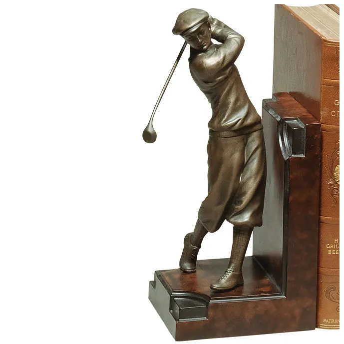 Golfer & Caddy Bookends