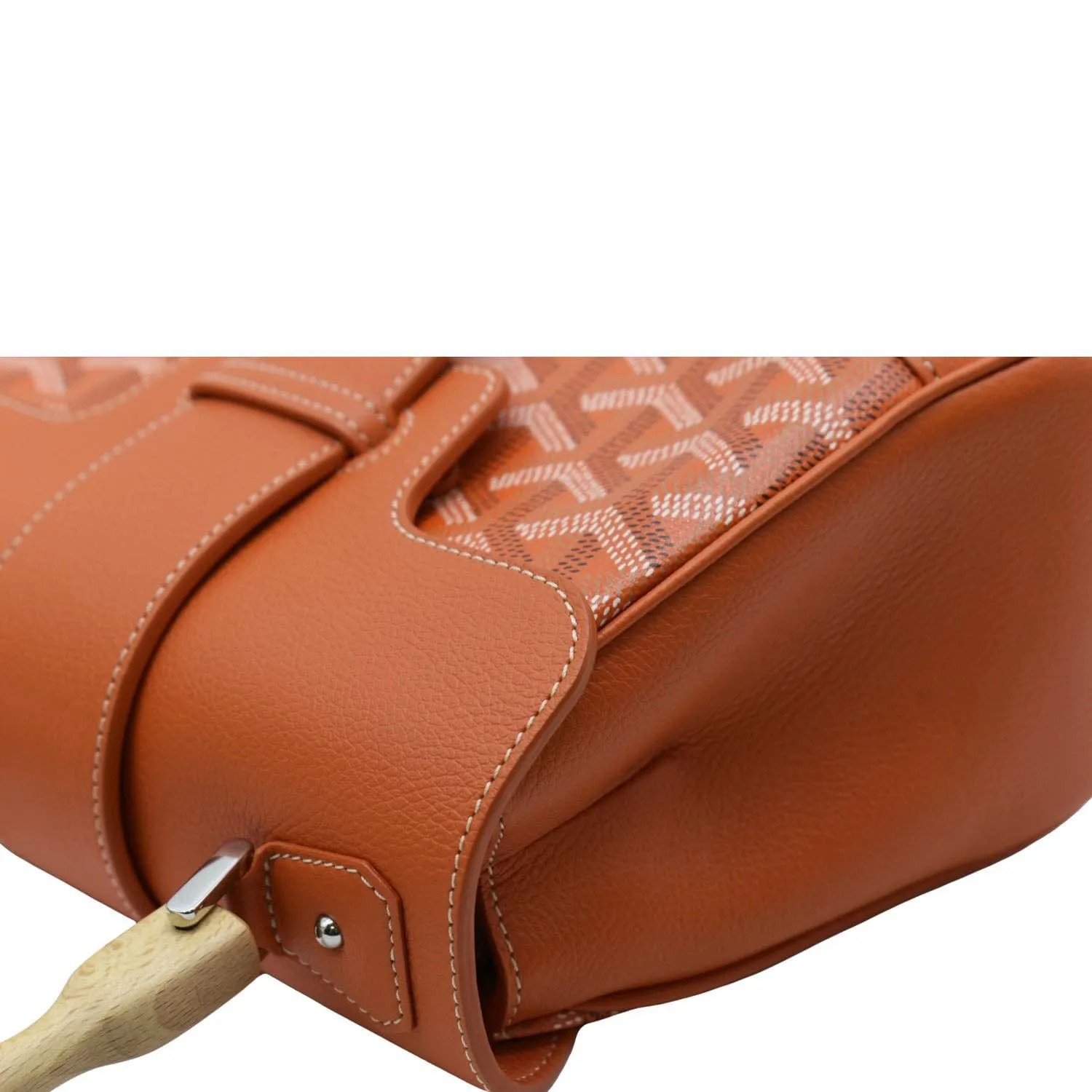 GOYARD Saigon Chevron Print Coated Canvas Top Handle Shoulder Bag Orange