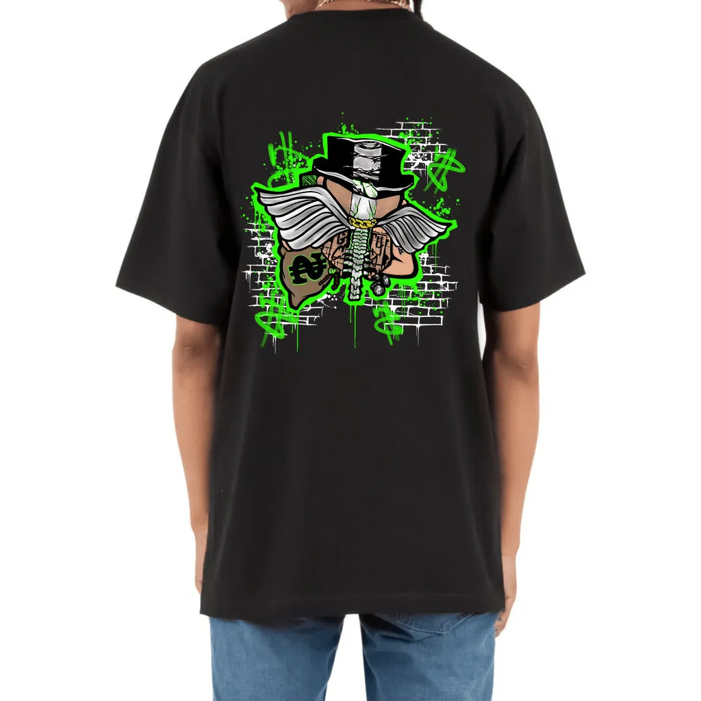 Graffiti Money Bags HUSTLER Skeleton T-Shirt