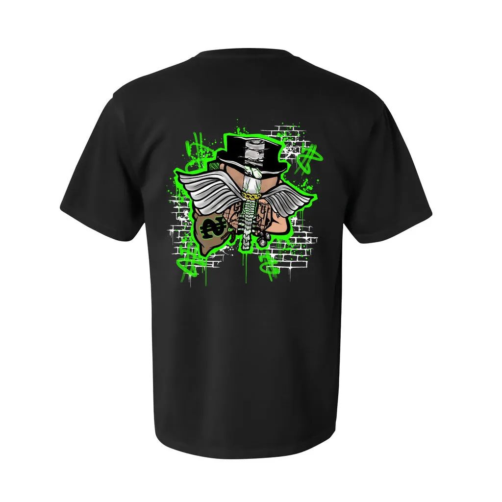 Graffiti Money Bags HUSTLER Skeleton T-Shirt