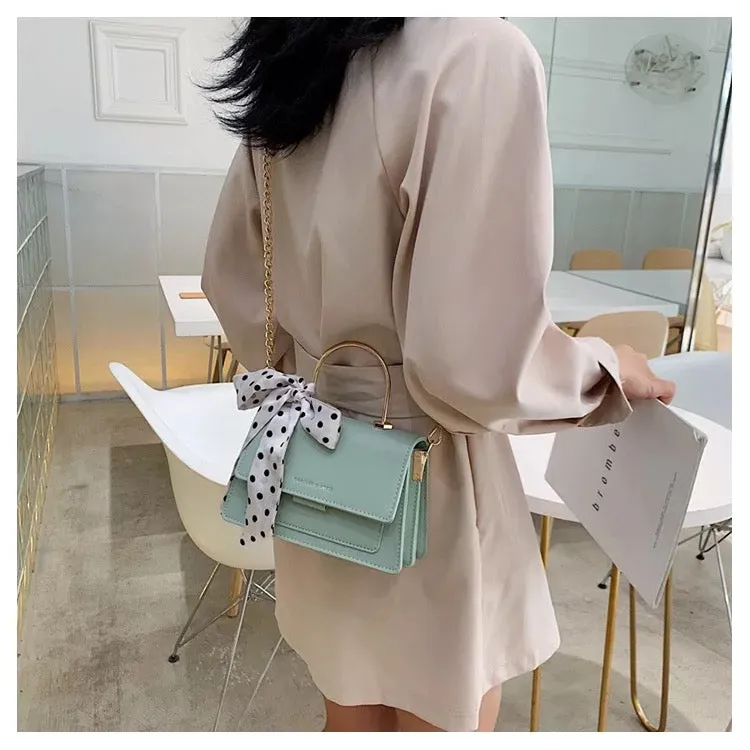 Green Tiffany Tote Bag With Chain Sling