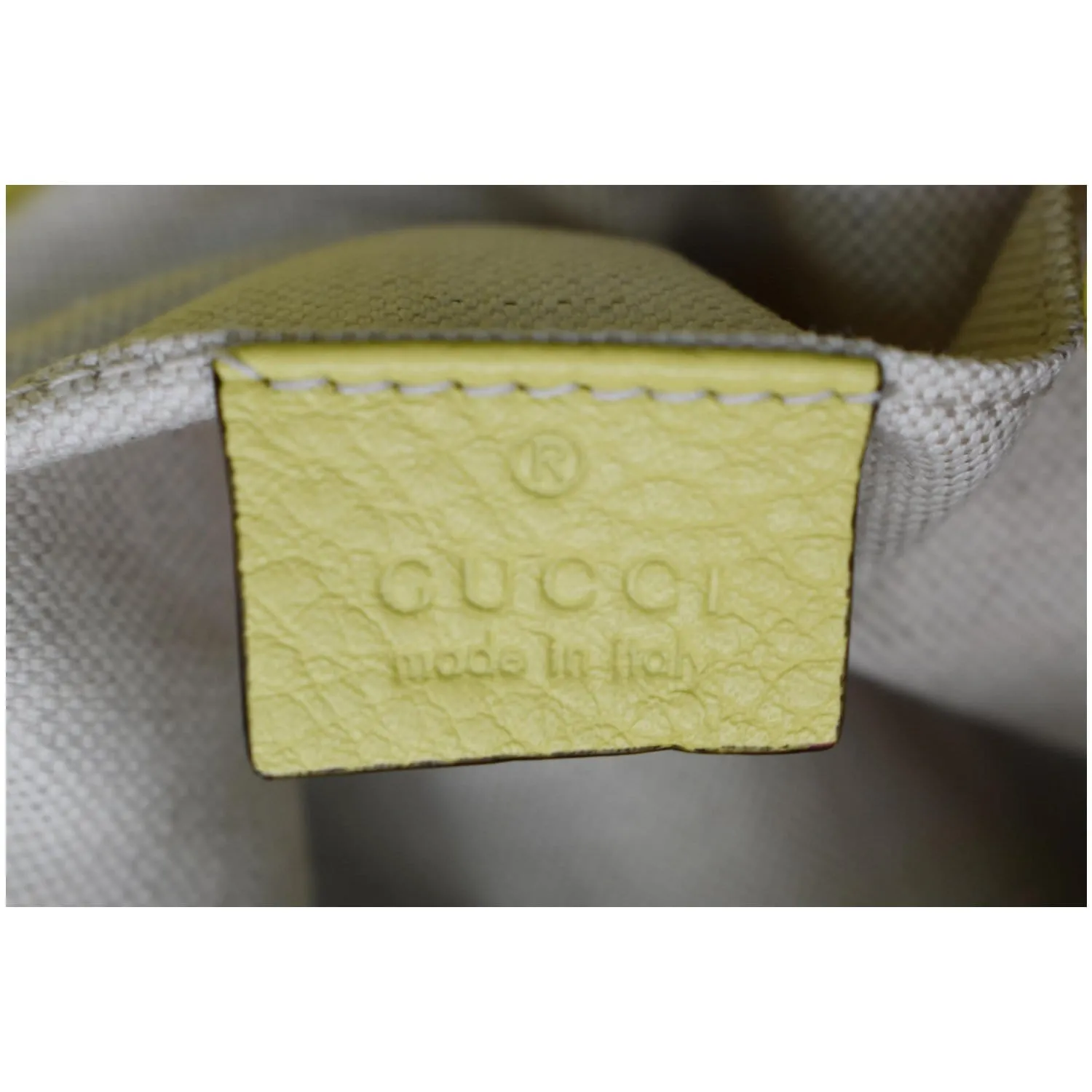 GUCCI Bamboo Pebbled Leather Backpack Bag Yellow 370833 - Last Call