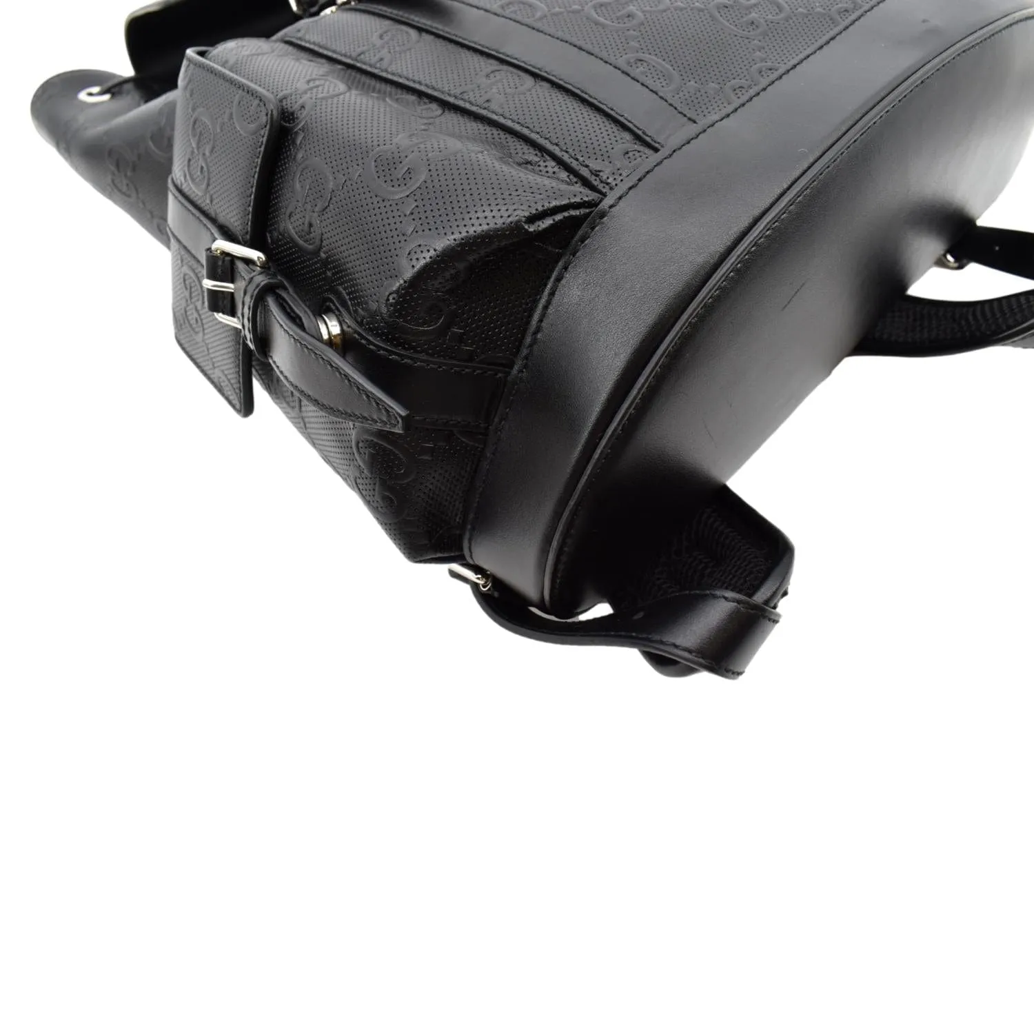 GUCCI GG Embossed Leather Backpack ‎Black 625770