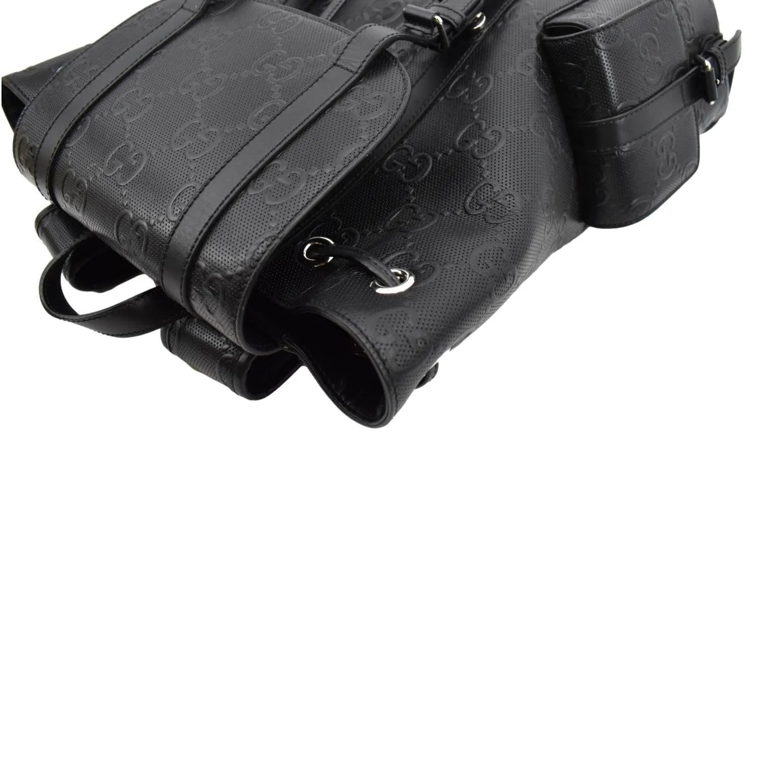 GUCCI GG Embossed Leather Backpack ‎Black 625770