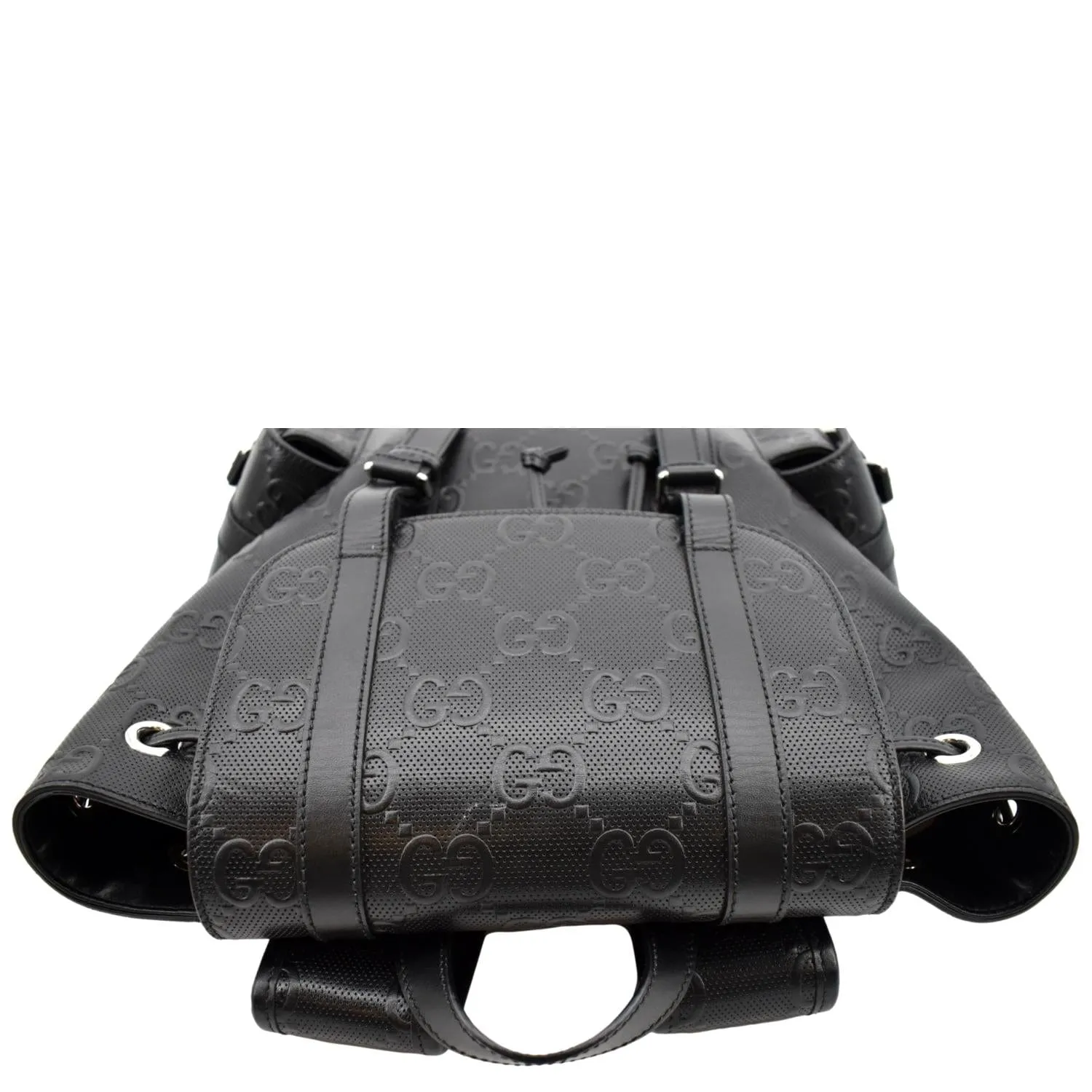 GUCCI GG Embossed Leather Backpack ‎Black 625770