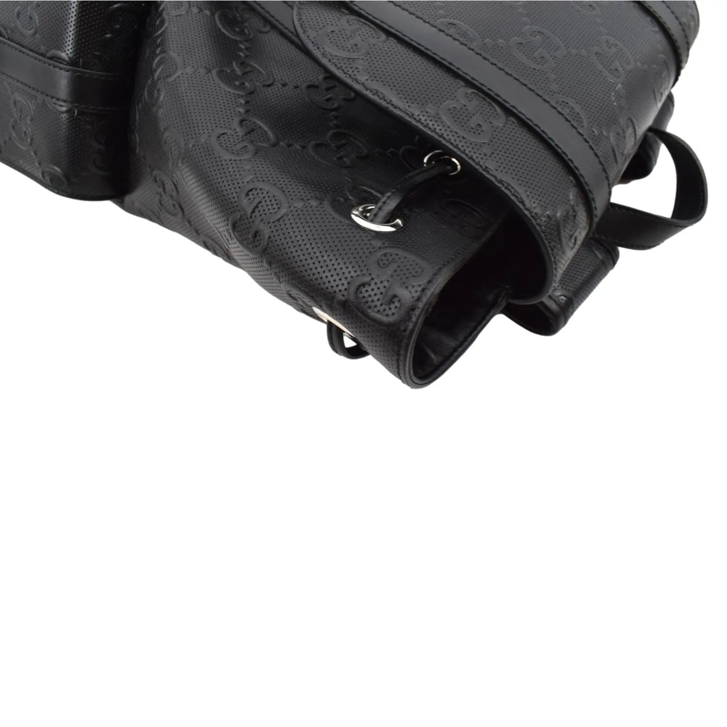 GUCCI GG Embossed Leather Backpack ‎Black 625770