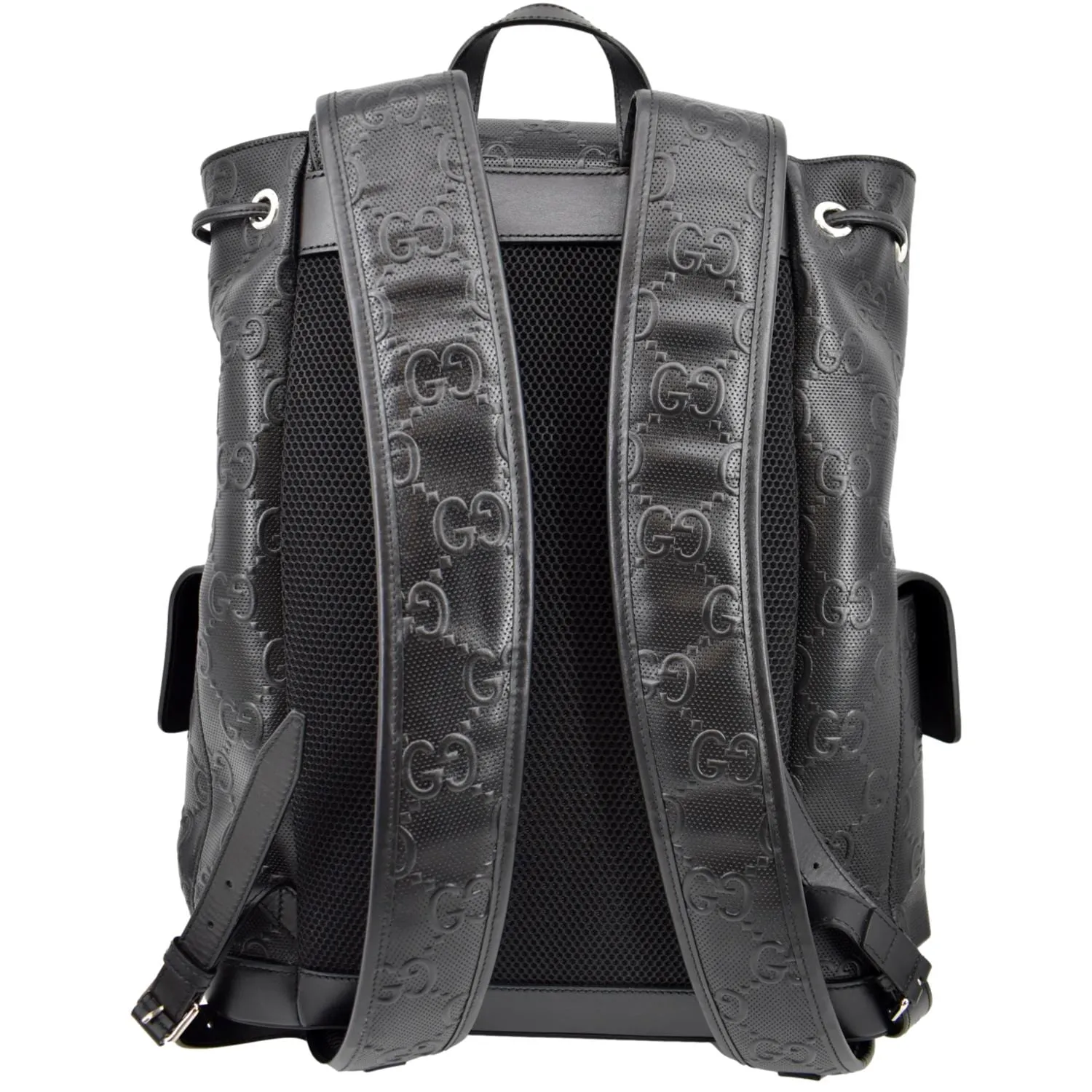 GUCCI GG Embossed Leather Backpack ‎Black 625770