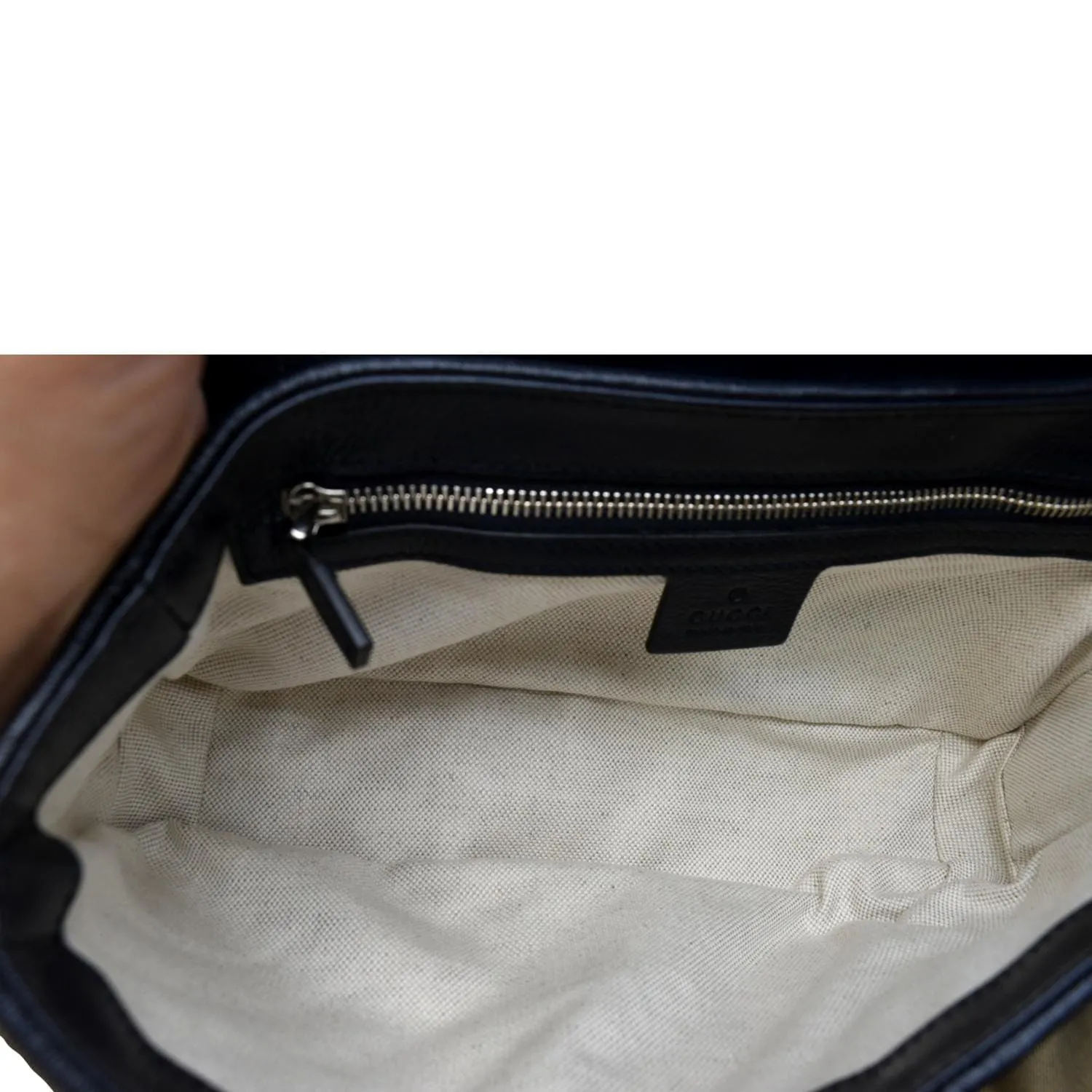 GUCCI GG Marmont Canvas Leather Crossbody Bag Blue 443497