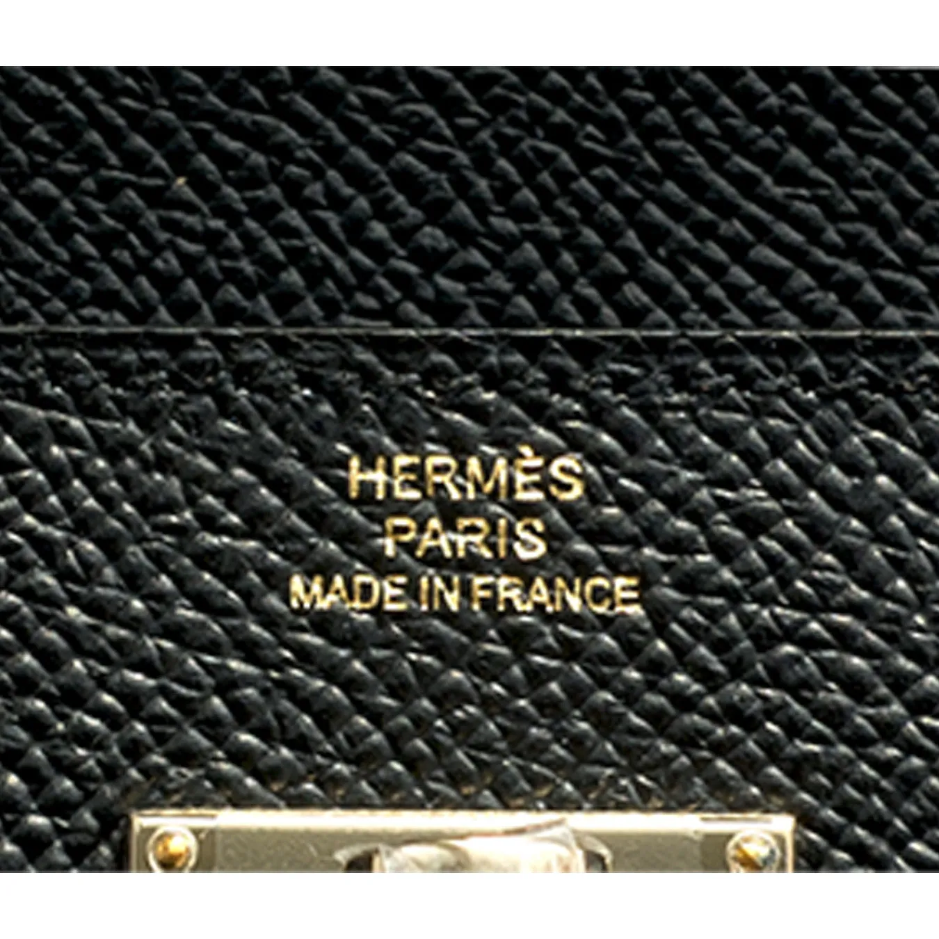 Hermes Black Epsom Permabrass Kelly Long Wallet Clutch Super Rare
