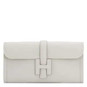 Hermes Gris Perle ige Elan Clutch 29cm