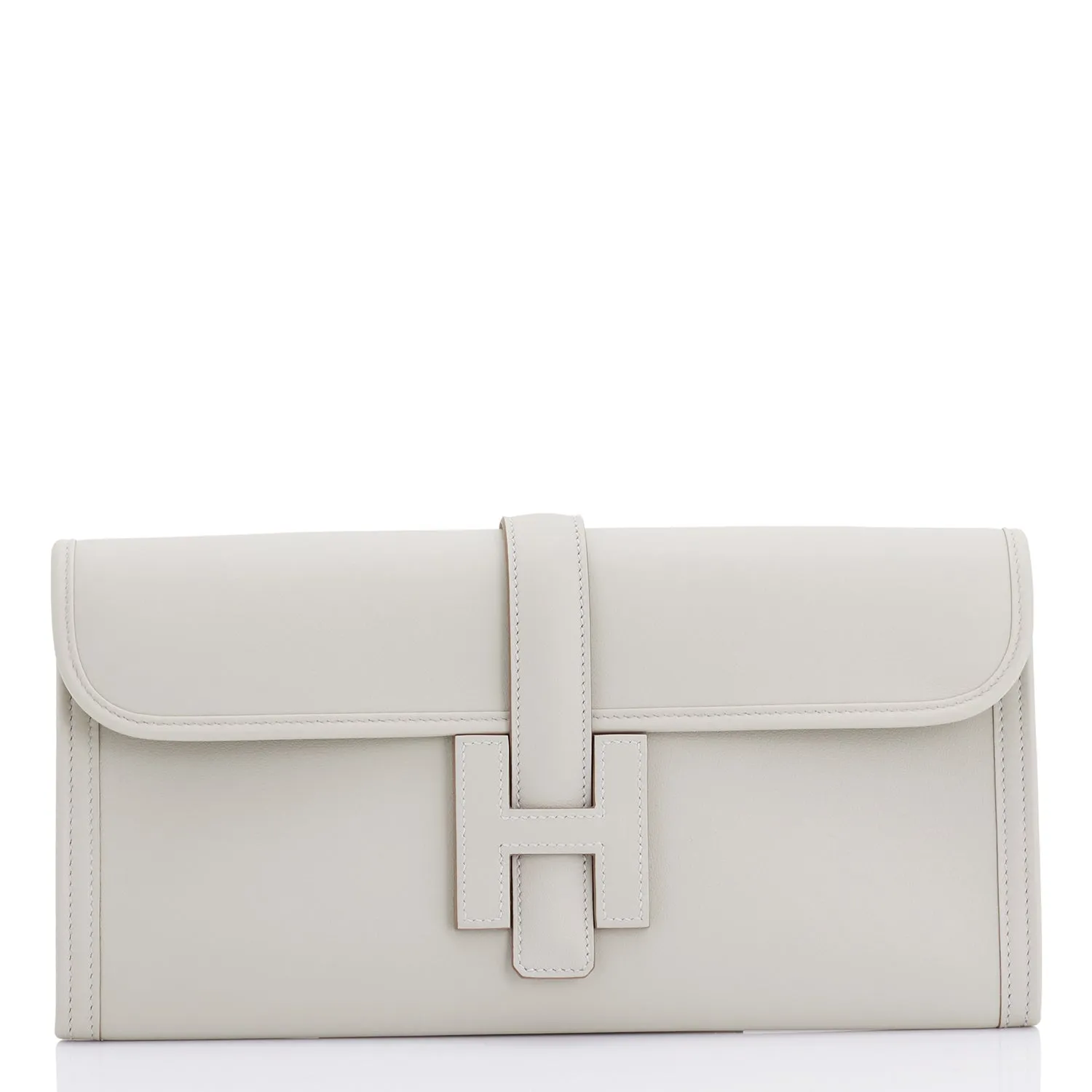 Hermes Gris Perle ige Elan Clutch 29cm
