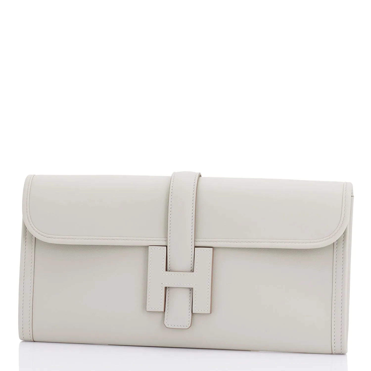 Hermes Gris Perle ige Elan Clutch 29cm