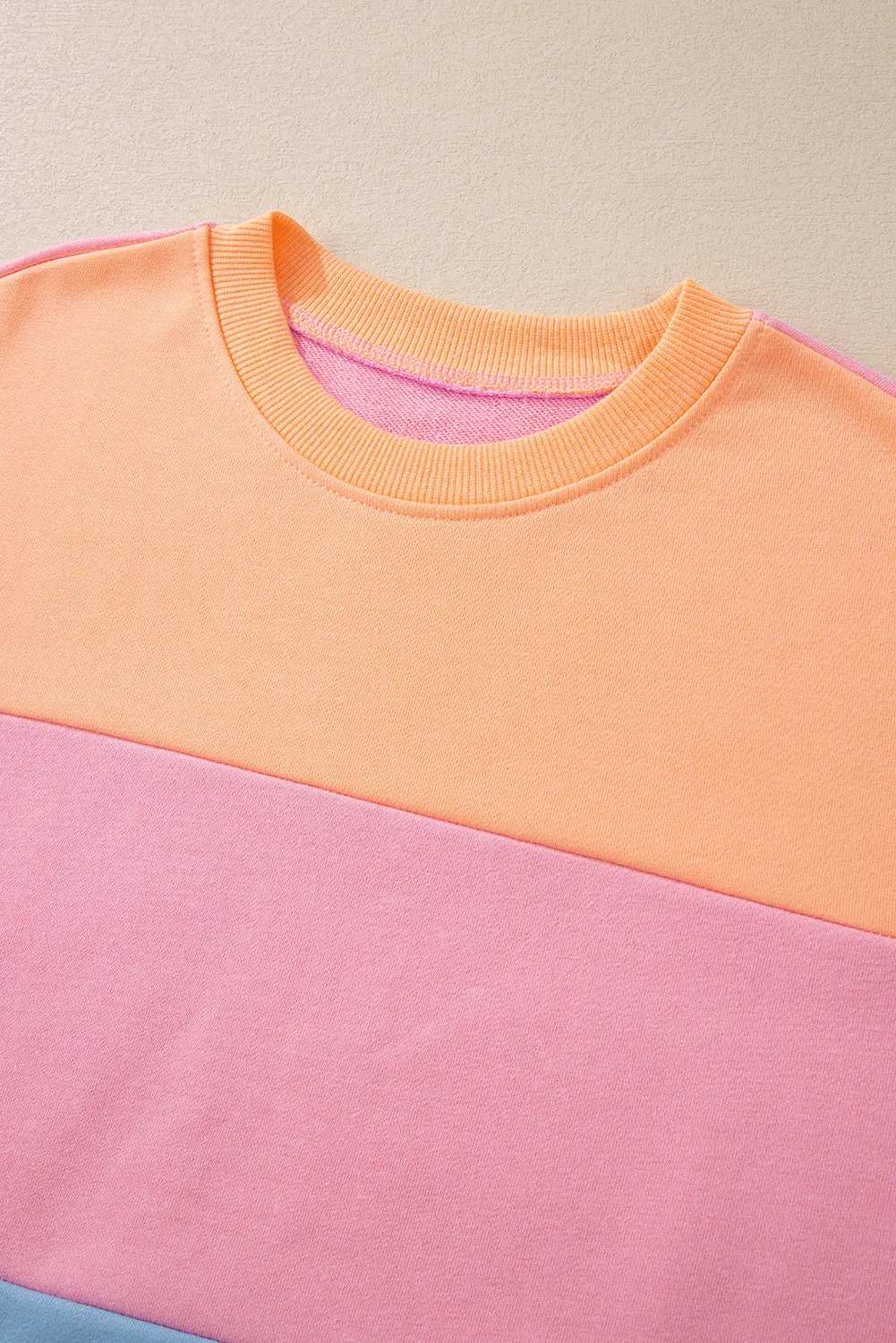 KaleaBoutique Colorblock Patchwork Drop Shoulder Sweatshirt