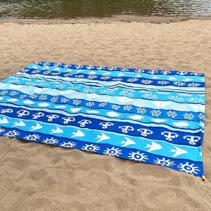 Large Beach Blanket Waterproof Sandproof 108"x 82" for 1-6 Adults,Quick Drying Beach Mat,Lightweight & Durable,Beach Essentials for Family Beach Camping Travel Picnic