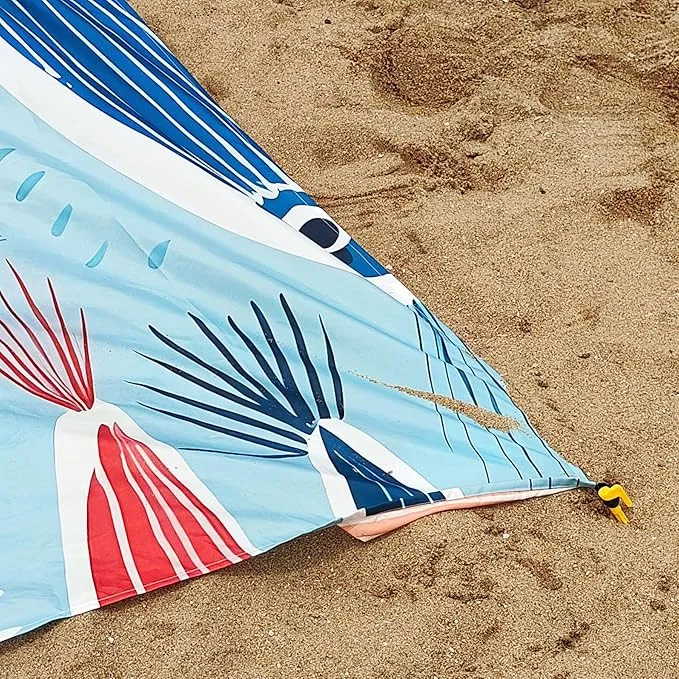 Large Beach Blanket Waterproof Sandproof 79"x 83" for 1-4 Adults,Quick Drying Beach Mat,Lightweight & Durable,Beach Essentials for Family Beach Camping Travel Picnic(Small Fish)