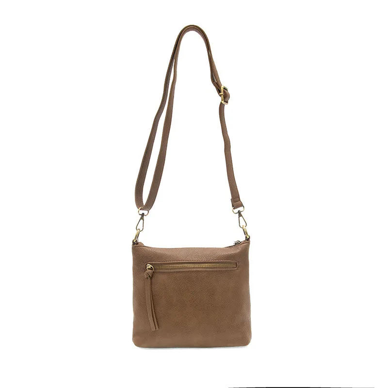 Layla Top Zip Crossbody Bag in Fawn