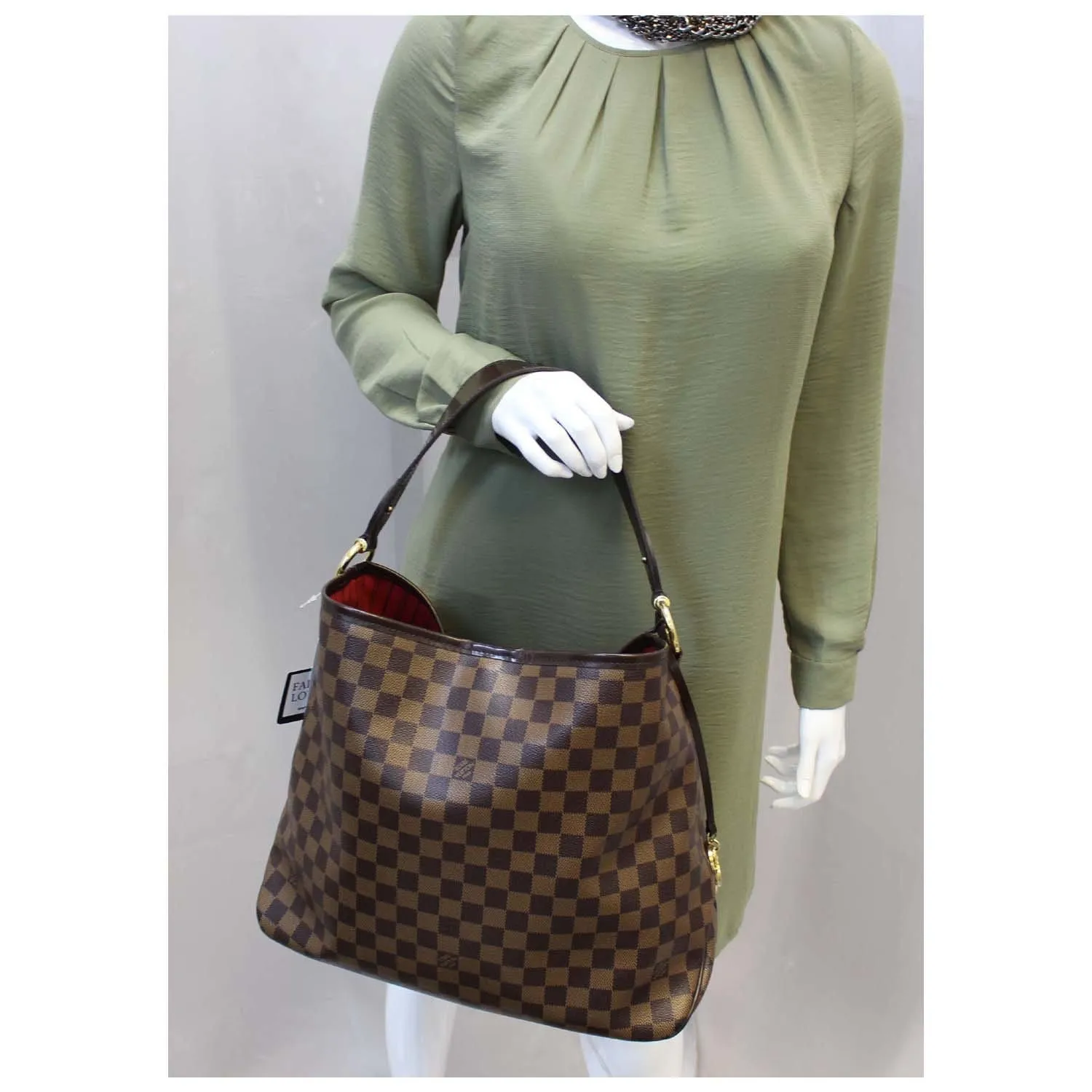 LOUIS VUITTON Delightful MM NM Damier Ebene Hobo Shoulder Bag