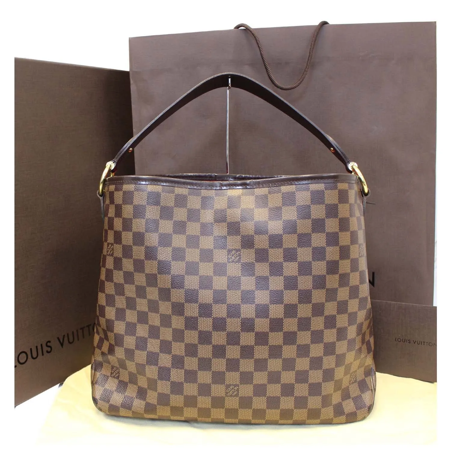 LOUIS VUITTON Delightful MM NM Damier Ebene Hobo Shoulder Bag