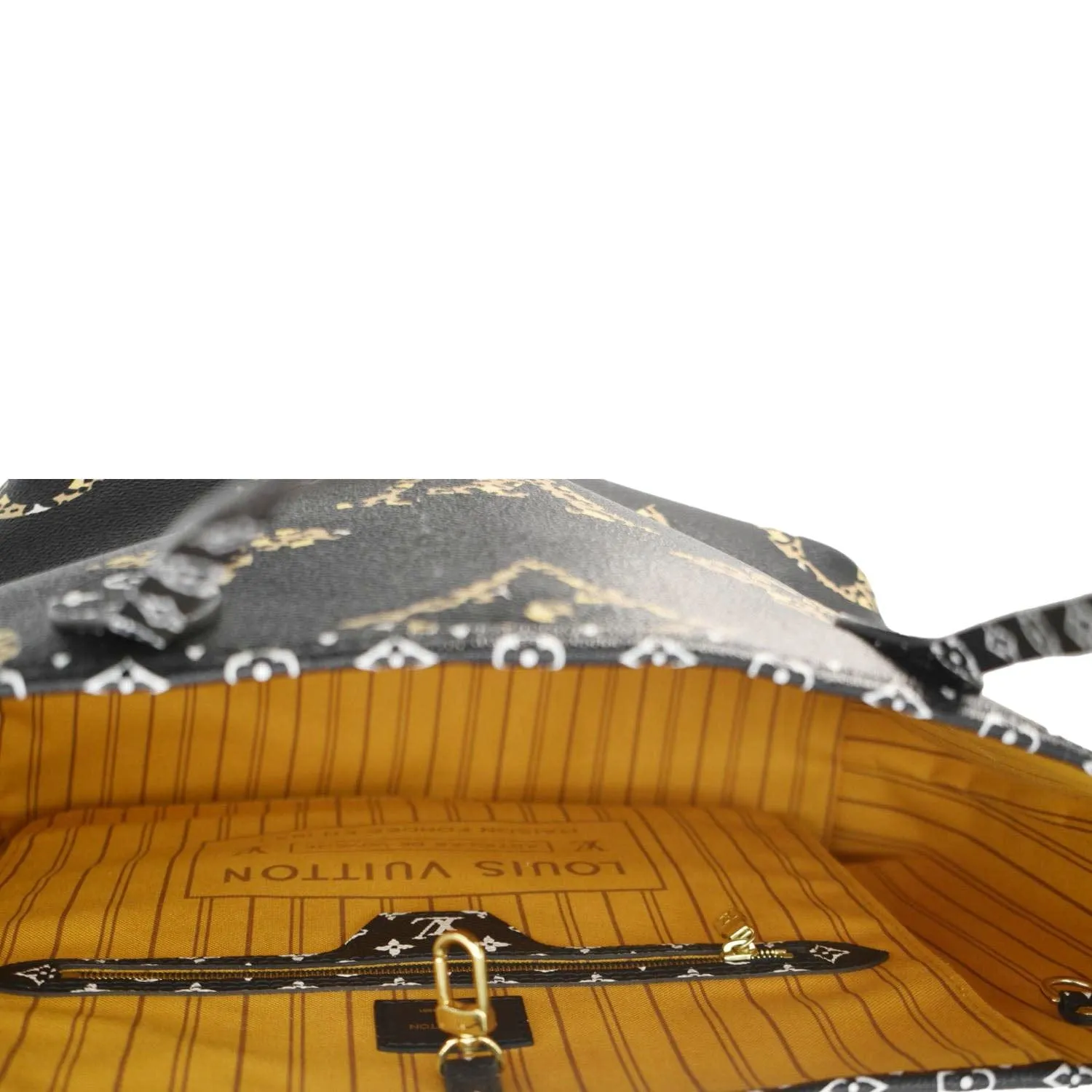 LOUIS VUITTON Neverfull MM Monogram Jungle Shoulder Bag Orange