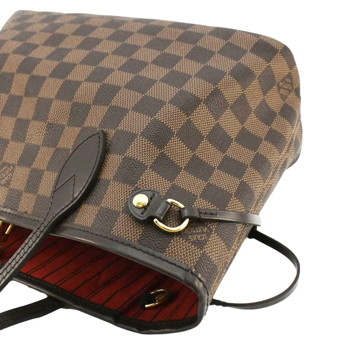 LOUIS VUITTON Neverfull PM Damier Ebene Tote Shoulder Bag Brown
