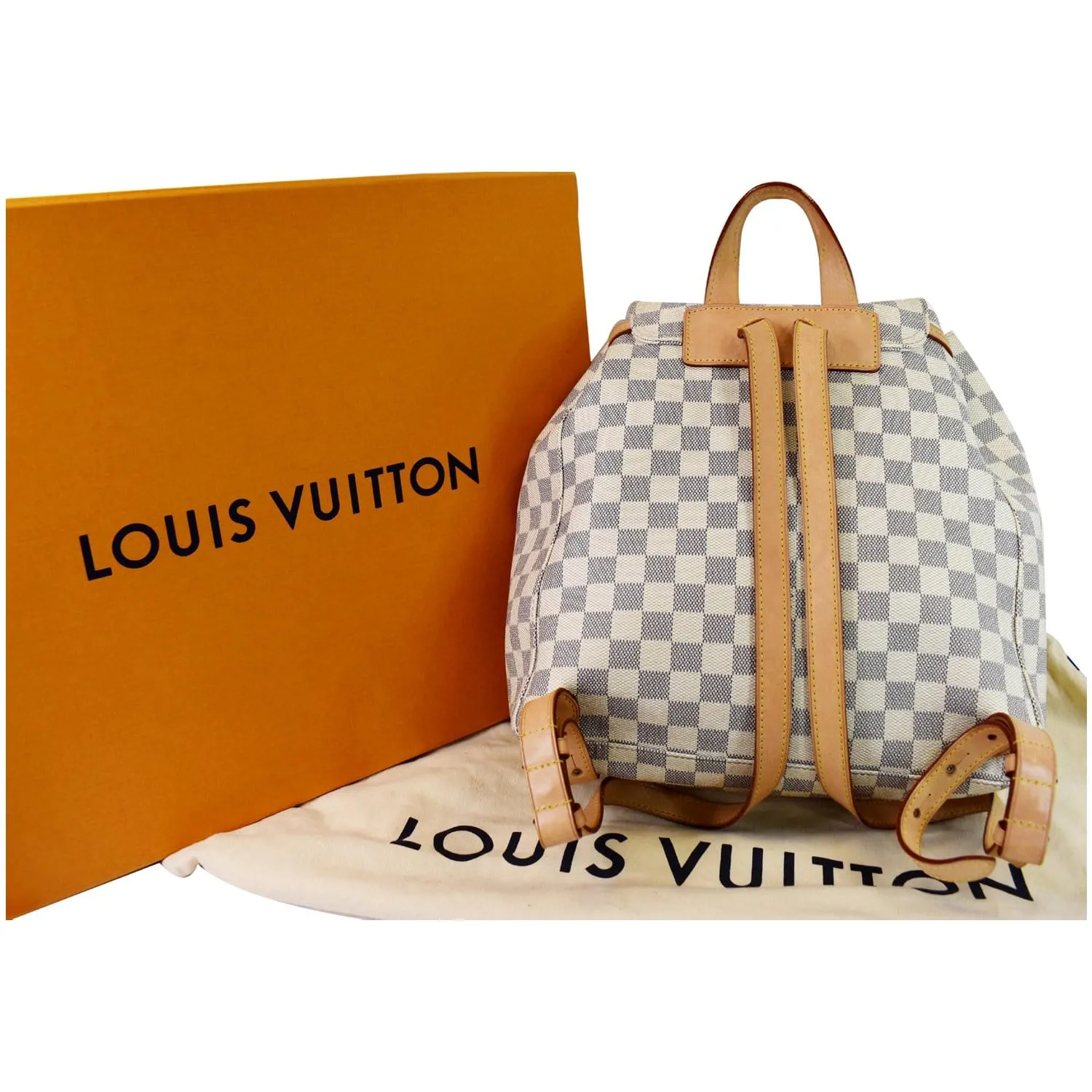 LOUIS VUITTON Sperone Damier Azur Backpack Bag White