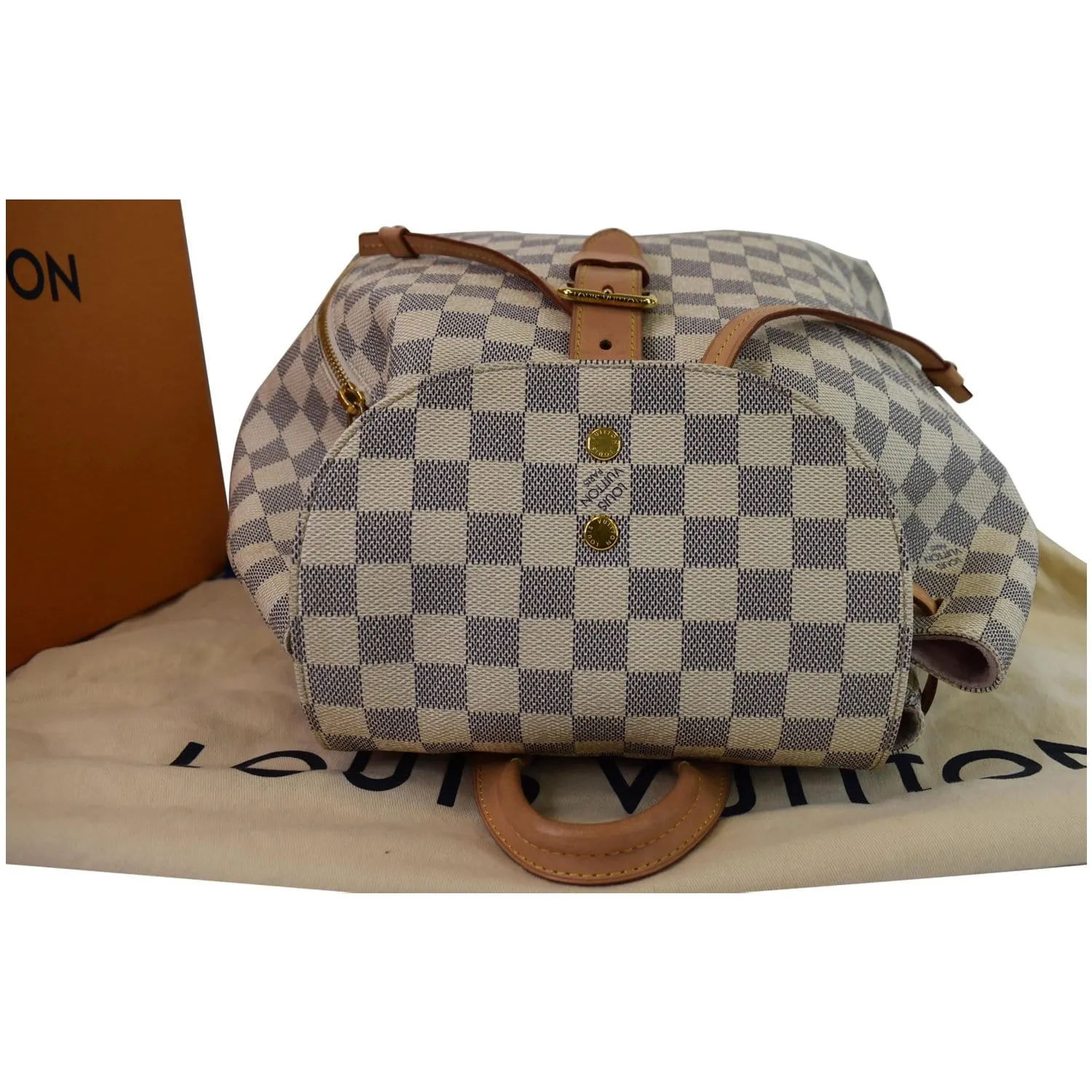 LOUIS VUITTON Sperone Damier Azur Backpack Bag White