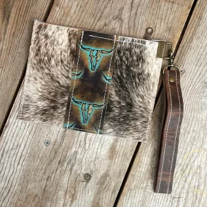 Make-up bag - Brindle w/ Patina Skulls
