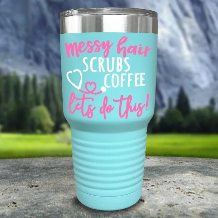 Messy Hair Scrubs Coffee Color Printed Tumblers