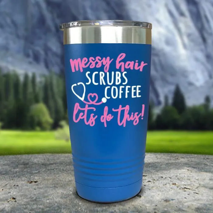 Messy Hair Scrubs Coffee Color Printed Tumblers
