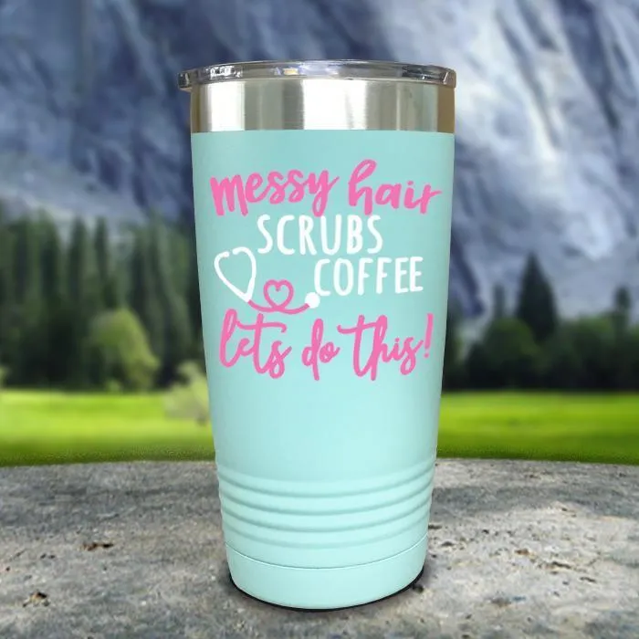 Messy Hair Scrubs Coffee Color Printed Tumblers
