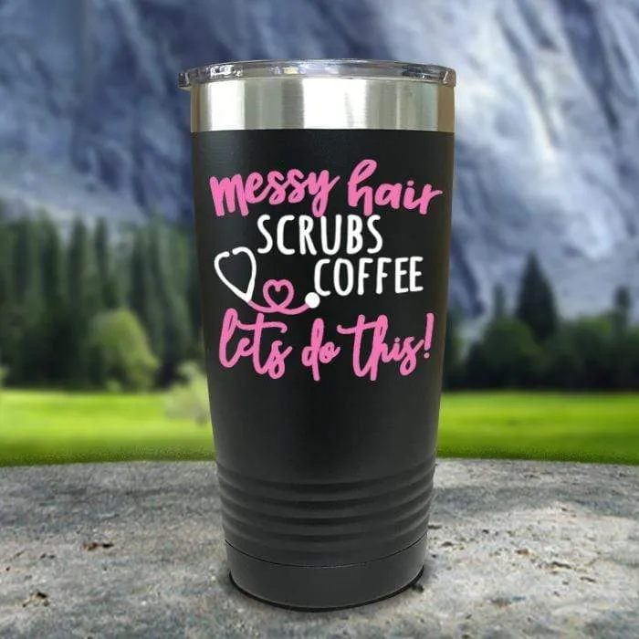 Messy Hair Scrubs Coffee Color Printed Tumblers