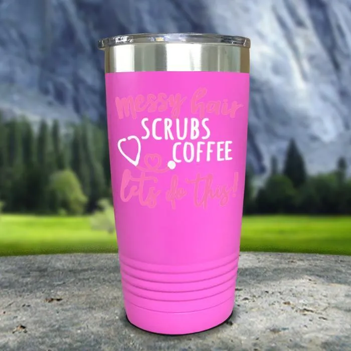 Messy Hair Scrubs Coffee Color Printed Tumblers