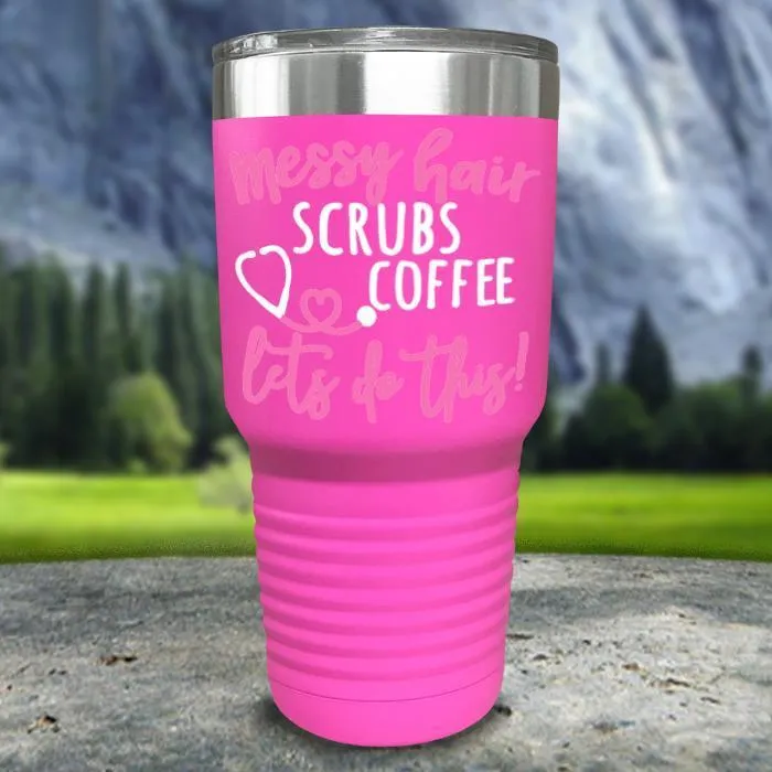 Messy Hair Scrubs Coffee Color Printed Tumblers