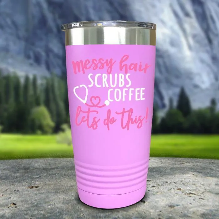 Messy Hair Scrubs Coffee Color Printed Tumblers