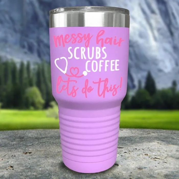 Messy Hair Scrubs Coffee Color Printed Tumblers