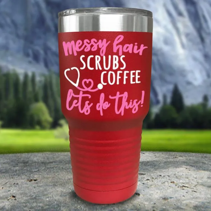 Messy Hair Scrubs Coffee Color Printed Tumblers