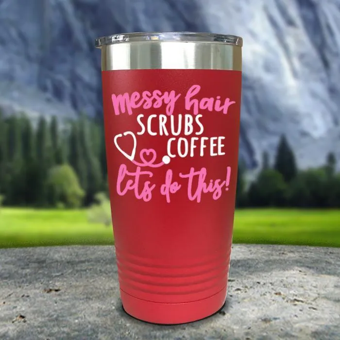 Messy Hair Scrubs Coffee Color Printed Tumblers