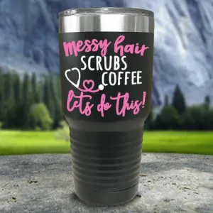 Messy Hair Scrubs Coffee Color Printed Tumblers