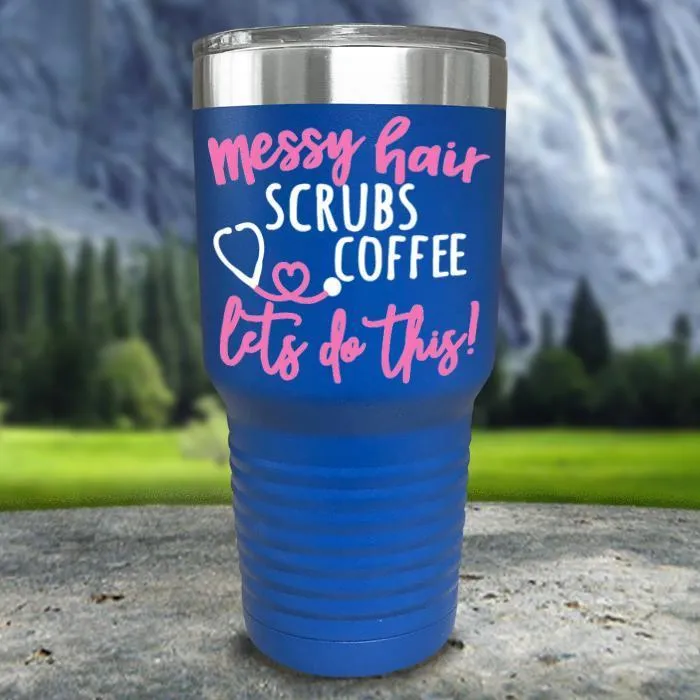 Messy Hair Scrubs Coffee Color Printed Tumblers