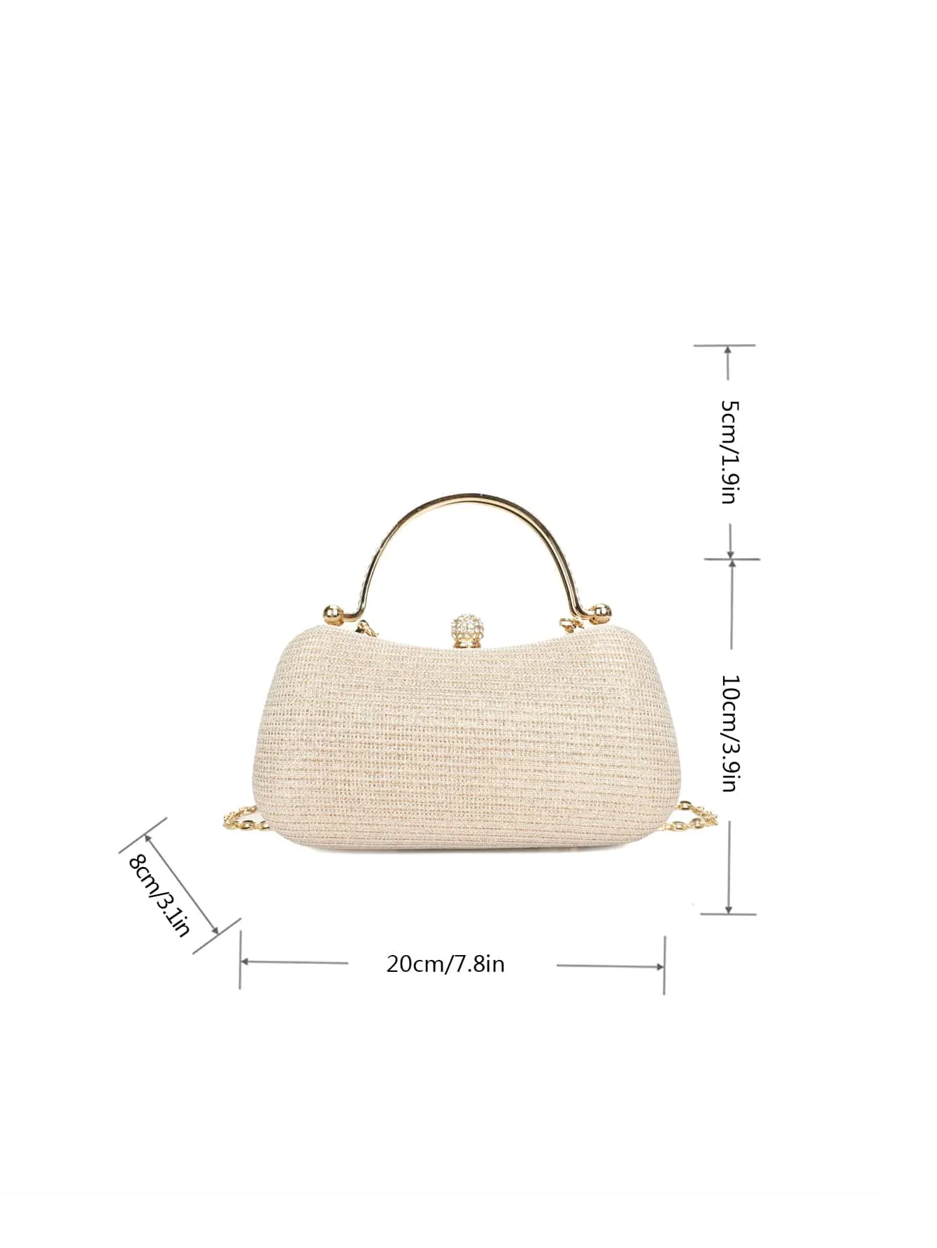 Mini Glitter Rhinestone Decor Box Bag - 𝘚𝘚²³ - Champagne