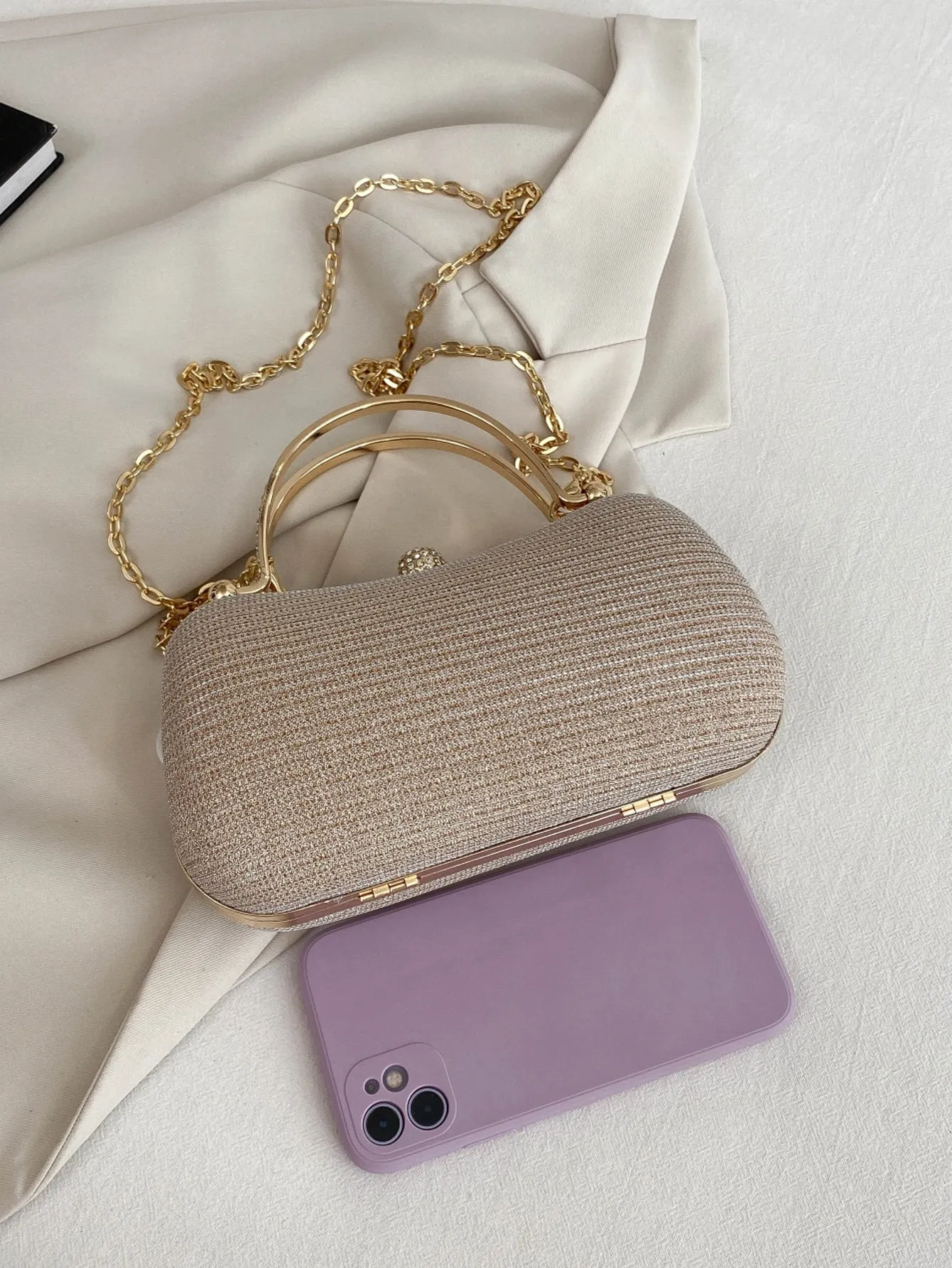 Mini Glitter Rhinestone Decor Box Bag - 𝘚𝘚²³ - Champagne
