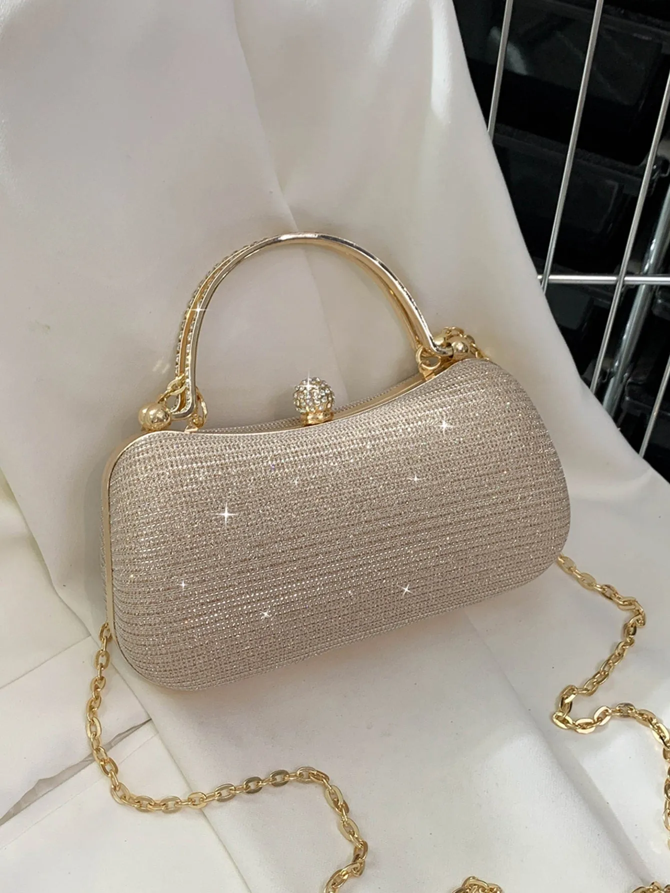 Mini Glitter Rhinestone Decor Box Bag - 𝘚𝘚²³ - Champagne