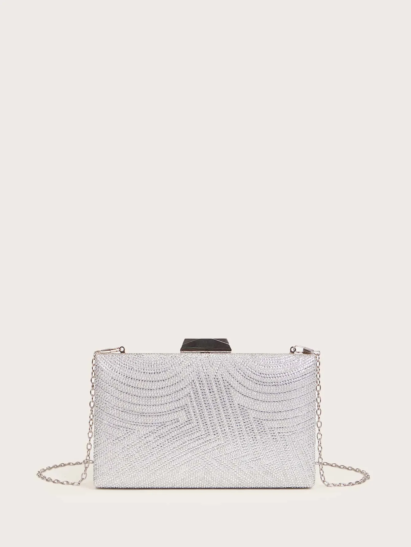 Mini Rhinestone Square Bag - Silver