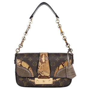 Monogramissime Alligator & Python Shoulder Bag