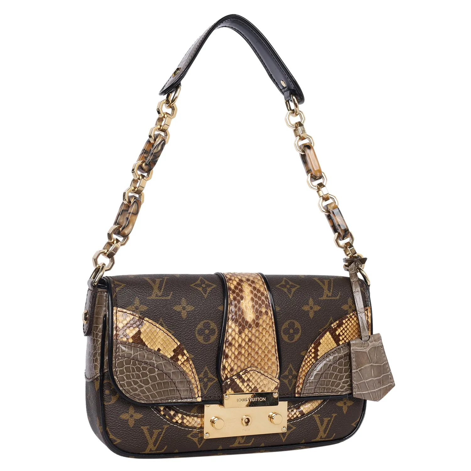 Monogramissime Alligator & Python Shoulder Bag
