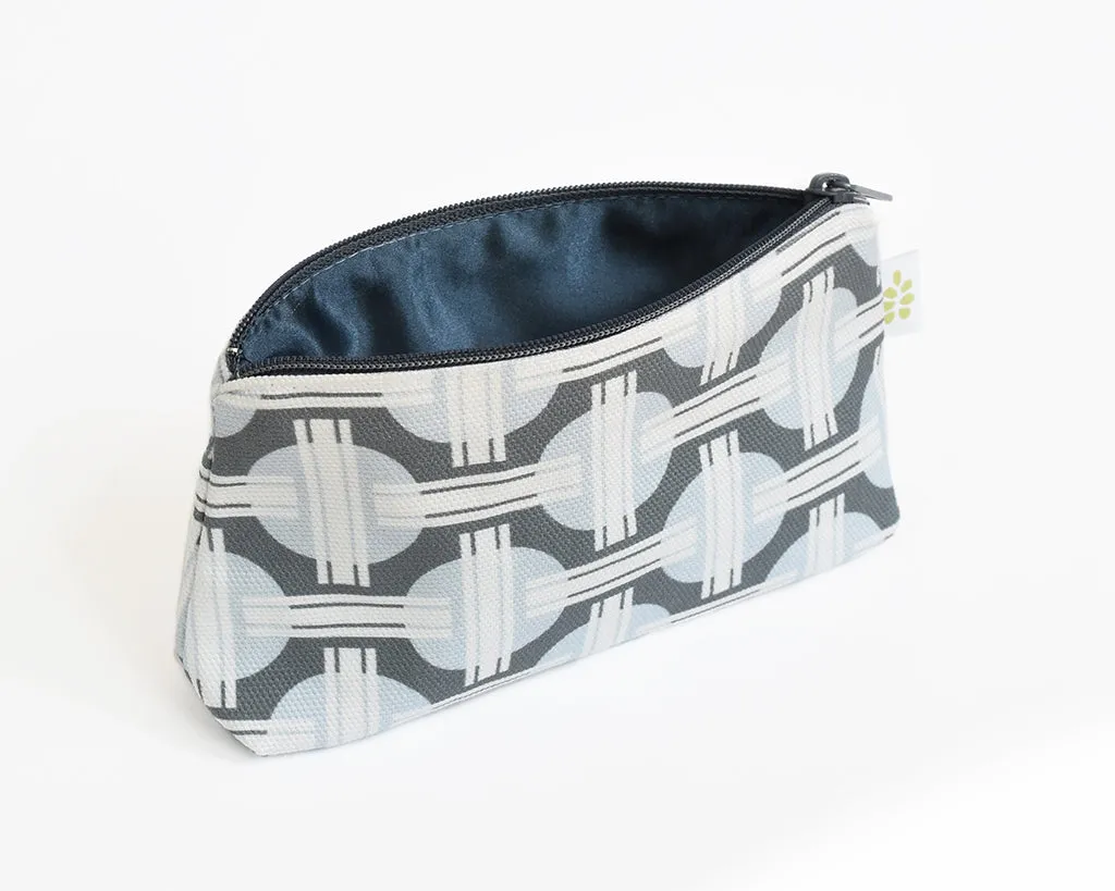 Orient Zipper Mini Pouch – Powder Blue (8" x 4.5" x 2")